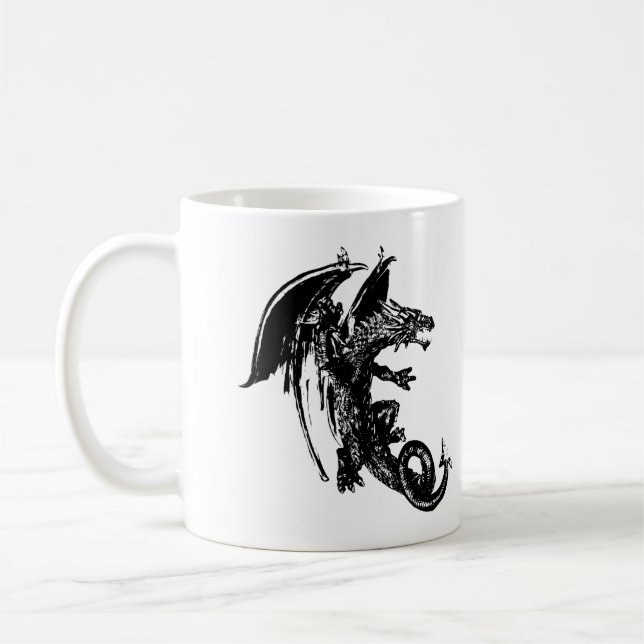 Caneca De Café Criatura da Noite Dragão Místico Sombra Mística (Esquerda)