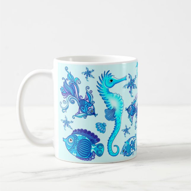 Caneca De Café Criatura De Fada Roxa Sereia (Esquerda)