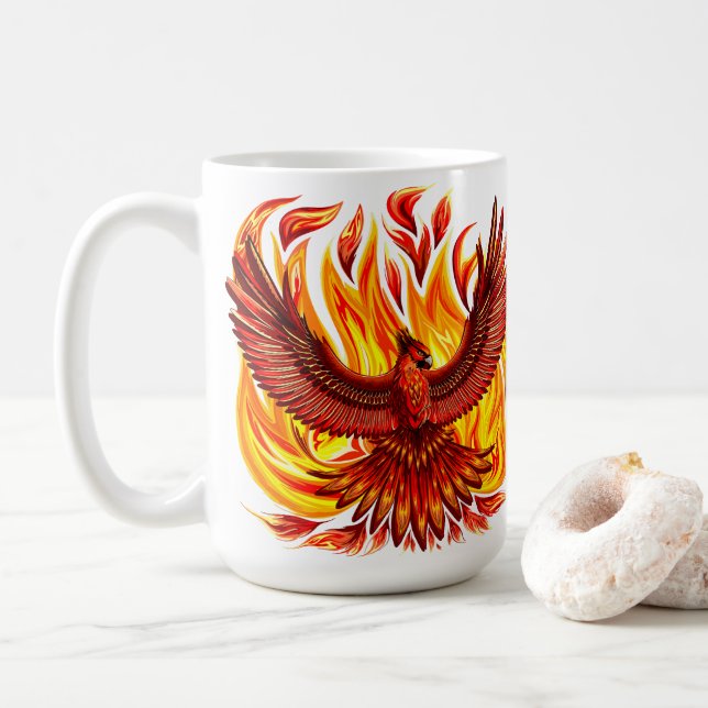 Caneca De Café Criatura mitológica fênix (Com Donut)