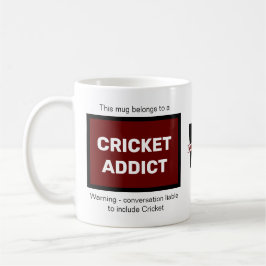 Caneca De Café Cricket Addict. Monograma Inicial