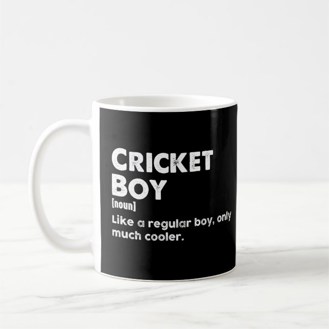 Caneca De Café Cricket Boy Engraçado Definição Cricket Lover (Esquerda)