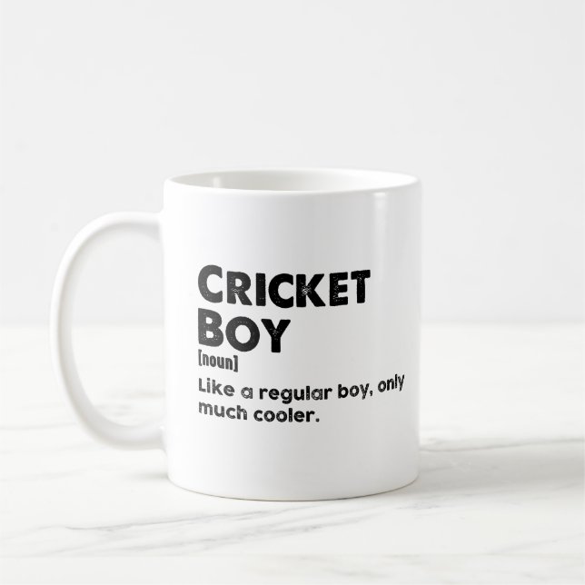 Caneca De Café Cricket Boy Engraçado Definição de Dicionário (Esquerda)