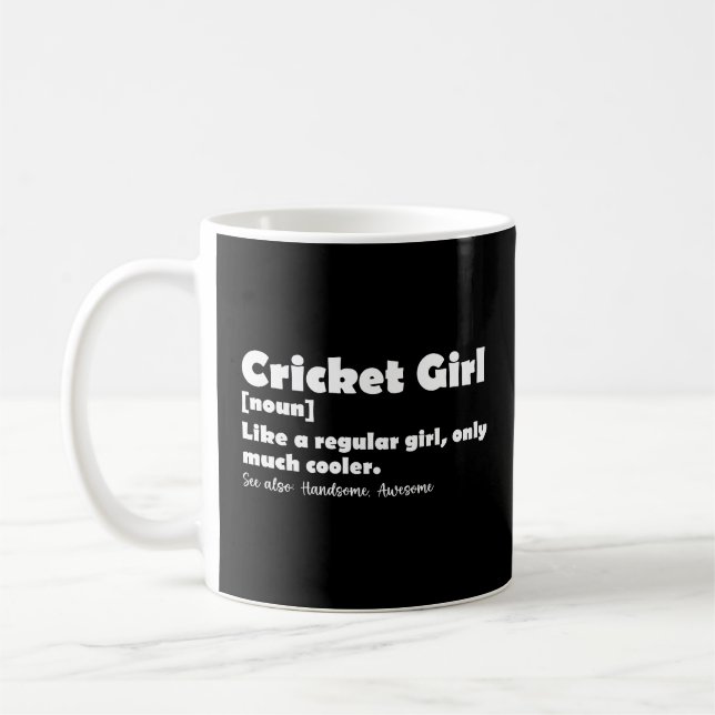 Caneca De Café Cricket Girl Definition Engraçado Lover (Esquerda)