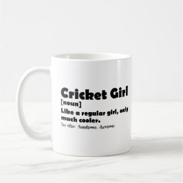 Caneca De Café Cricket Girl Engraçado Definição de Cricket Lover