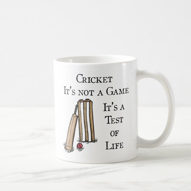Caneca De Café Cricketers, Cricket Test Mug (Direita)