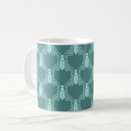 Caneca De Café Crickets Art Deco - Turquesa Escura