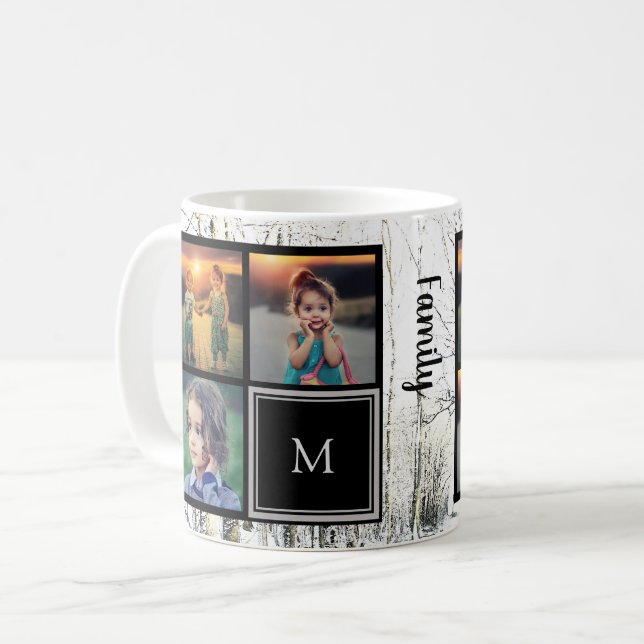 Caneca De Café Crie a sua família fotografando colagem árvores de (Frente Esquerda)