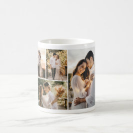 Caneca De Café Crie a sua própria colagem de 4 fotos