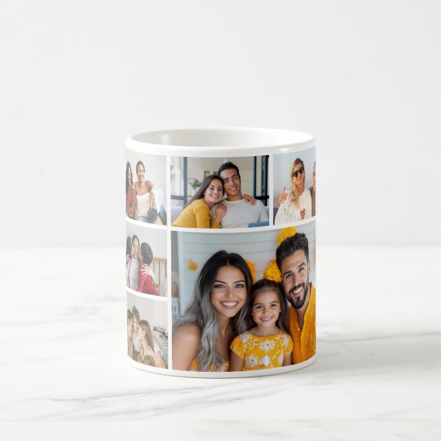 Caneca De Café Crie a sua própria colagem de 6 fotos (Centro)