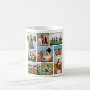 Caneca De Café Crie a sua própria Colagem de Fotografias Personal