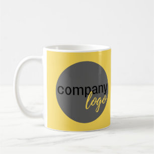 CANECA DE CAFÉ CRIE O SEU PRÓPRIO LOGOTIPO DE NEGÓCIOS AMARELO CO