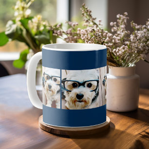 Caneca De Café Crie o seu próprio Marinho de Colagem do Instagram