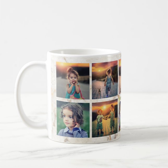 Caneca De Café Crie o seu próprio mármore de colagem de fotos da  (Esquerda)