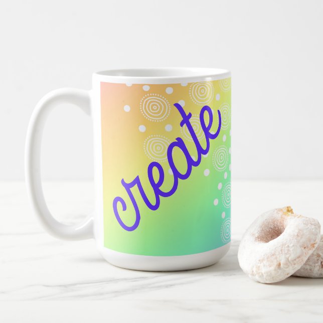 Caneca De Café Crie Rainbow Coffee Mug (Com Donut)