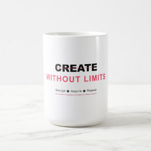 Caneca De Café Crie sem limites de design inspire repita