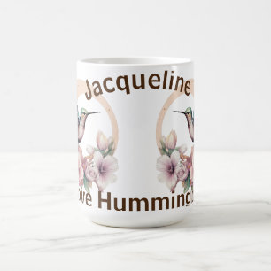 Caneca De Café Crie Seu Nome Personalizado De Hummingbird Por Aqu