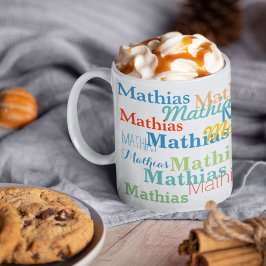 Caneca De Café Crie seu padrão de nome em branco