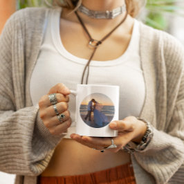 Caneca De Café Crie seu próprio círculo de foto de casamento
