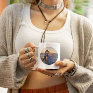 Caneca De Café Crie seu próprio círculo de foto de casamento