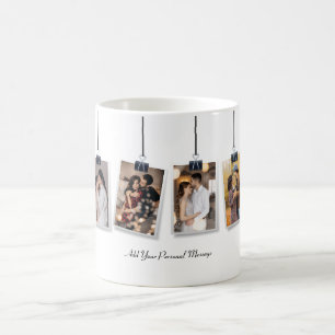 Caneca De Café Crie Seu Próprio Colagem de 4 Fotos