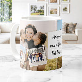 Caneca De Café Crie Seu Próprio Colagem de 6 Fotos Personalizado 
