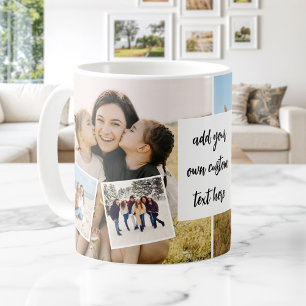 Caneca De Café Crie Seu Próprio Colagem de 6 Fotos Personalizado