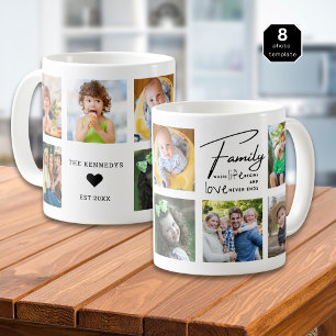 Caneca De Café Crie Seu Próprio Colagem de 8 Fotos Citação de Fam