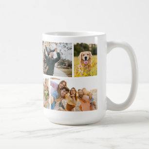Caneca De Café Crie Seu Próprio Colagem de 8 Fotos Personalizado