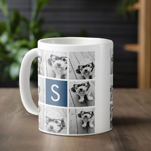 Caneca De Café Crie Seu Próprio Colagem de Instagram Monograma Pe