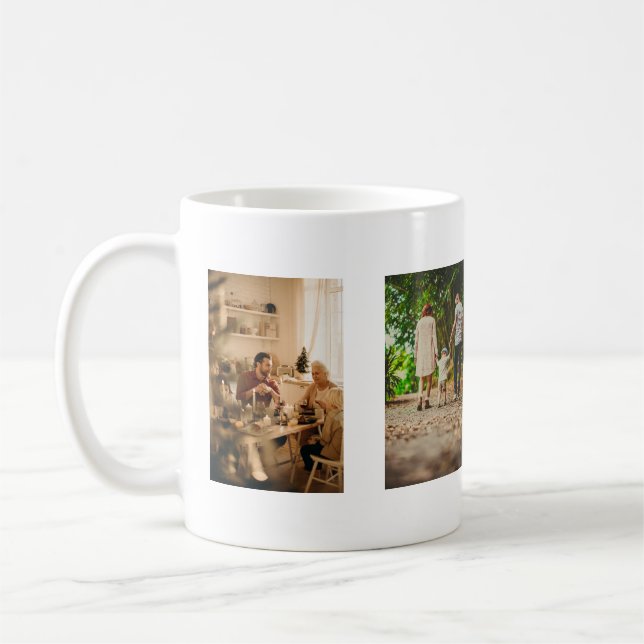 Caneca De Café Crie seu próprio grupo de fotos da família (Esquerda)