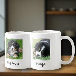 Caneca De Café Crie seu próprio nome pessoal de cão amante monogr