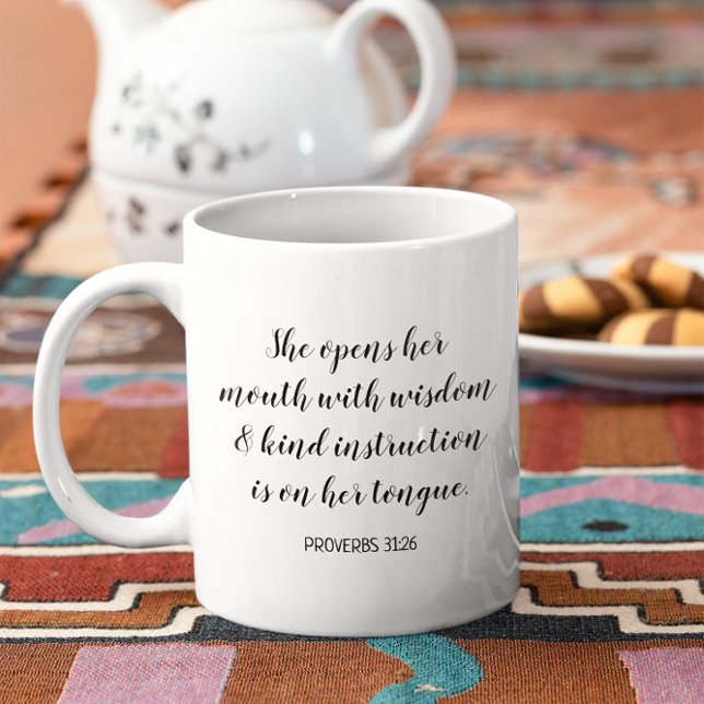 Caneca De Café Crie Seu Próprio Texto de Versículo Bíblico em Cal (Create Your Own Calligraphy Bible Verse Text Coffee Mug)