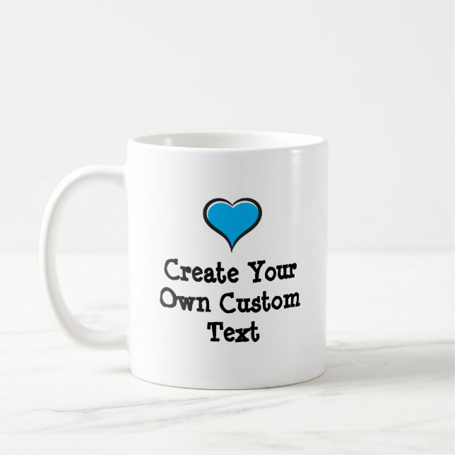 Caneca De Café Crie seu próprio texto personalizado com um Coraçã (Esquerda)
