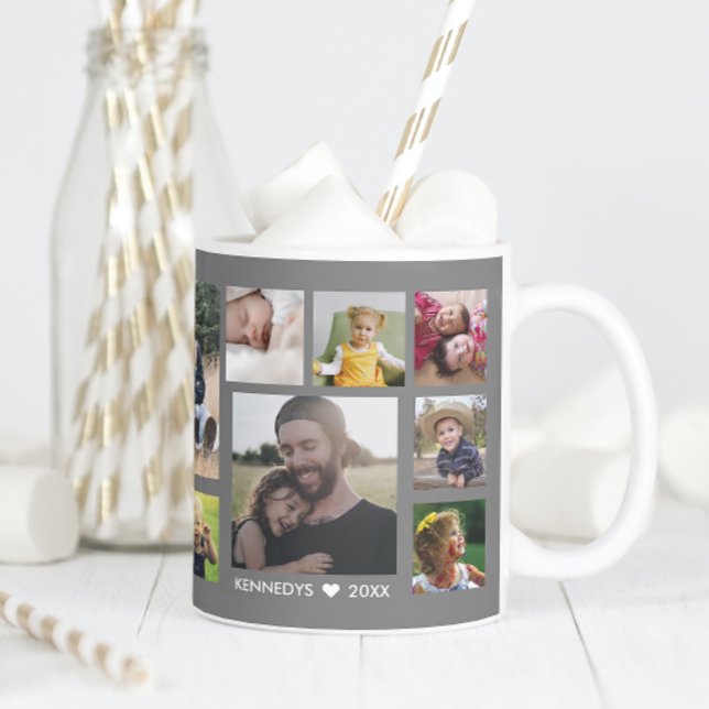 Caneca De Café Crie Sua Própria Cinza De Colagem De Fotos Da Famí (Criador carregado)