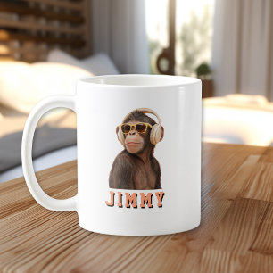 Caneca De Café Crie Sua Própria Citação Macaco Personalizado