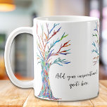 Caneca De Café Crie sua própria citação motivacional inspiraciona<br><div class="desc">Esta caneca de café é decorada com um mosaico colorido Tree of Life design e uma tipografia de na moda. Adicione a sua citação ou mensagem escolhida para personalizá-la. Clique em Editar para alterar a fonte,  o tamanho da fonte e a cor da fonte. Mosaico original © Michele Davies.</div>