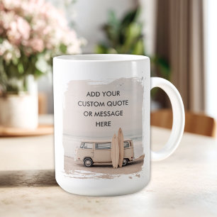 Caneca De Café Crie Sua Própria Citação Motivacional - Surf Coste