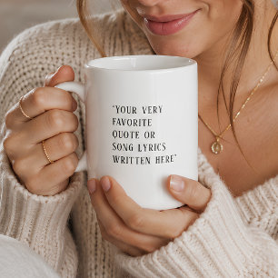 Caneca De Café Crie sua própria citação ou música