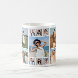 Caneca De Café Crie Sua Própria Colagem de 11 Fotos