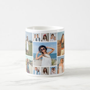 Caneca De Café Crie Sua Própria Colagem de 11 Fotos
