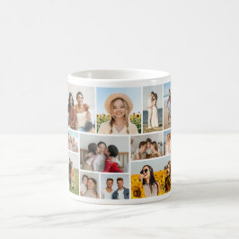 Caneca De Café Crie Sua Própria Colagem de 12 Fotos