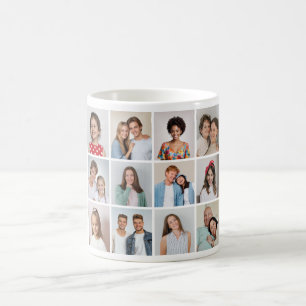 Caneca De Café Crie Sua Própria Colagem de 12 Fotos