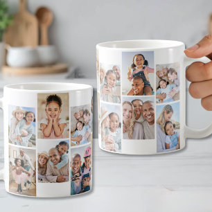 Caneca De Café Crie sua própria colagem de 14 fotos