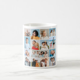 Caneca De Café Crie Sua Própria Colagem de 15 Fotos