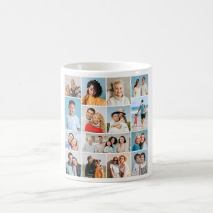 Caneca De Café Crie Sua Própria Colagem de 15 Fotos