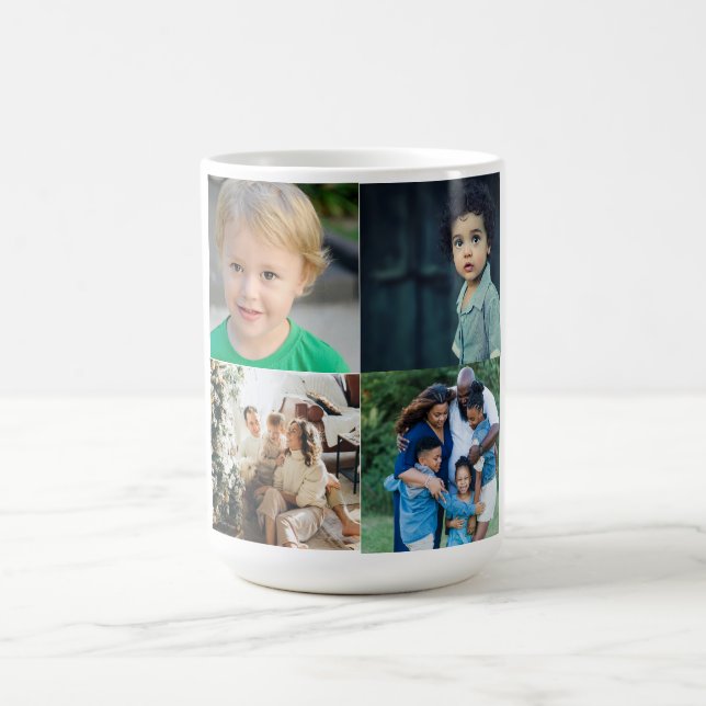 Caneca De Café Crie Sua Própria Colagem de 4 Fotos (Centro)