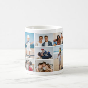 Caneca De Café Crie sua própria colagem de 7 fotos