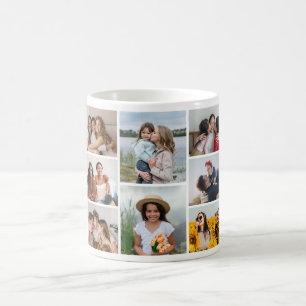 Caneca De Café Crie sua própria colagem de 8 fotos