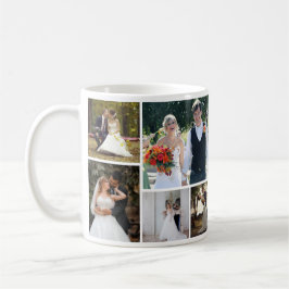 Caneca De Café Crie Sua Própria Colagem De Casamento Fotográfico 