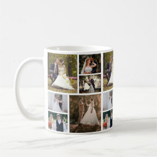 Caneca De Café Crie Sua Própria Colagem De Casamento Fotográfico